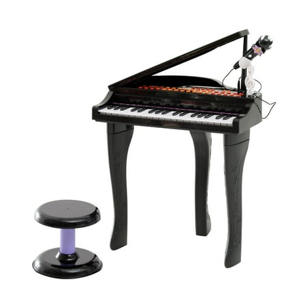 Qaba 37 Key Kids Toy Baby Grand Digital Piano with Microphone and Stool -