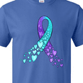 thumbnail image 4 of Inktastic Suicide Prevention Ribbon with Blue and Purple Hearts T-Shirt, 4 of 5