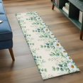 thumbnail image 3 of Green Eucalyptus Leaves 2'x6' Runner Rugs for Hallway Kitchen Bedside Non Slip, Spring Daily Flowers Botanical Linen Entryway Rug Runners with Rubber Backing, Long Carpet Runner for Laundry Room, 3 of 8