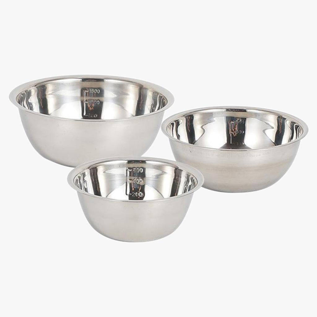 3 High Quality Stainless Steel Mixing Bowl Set with Scale for