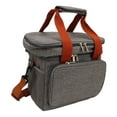 thumbnail image 3 of Bolsa térmica de doble capa de 10 l, plegable, de tela Oxford PEVA, a prueba de fugas, con correa ajustable para el hombro, ideal para viajes, picnics y acampadas, color gris., 3 of 14