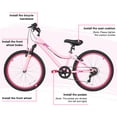thumbnail image 4 of Hykolity Kids Mountain Bike, 24 inch 7 Speed Kid Bicycle, Girls Mountain Bike Age 8-14 Year Old with Front Suspension Fork, Adjustable Seat Height,High-Carbon Steel, Pink, 4 of 10