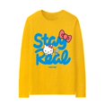 thumbnail image 1 of Camiseta de algodón de manga larga para mujer, ropa holgada, dulce, 1 of 7