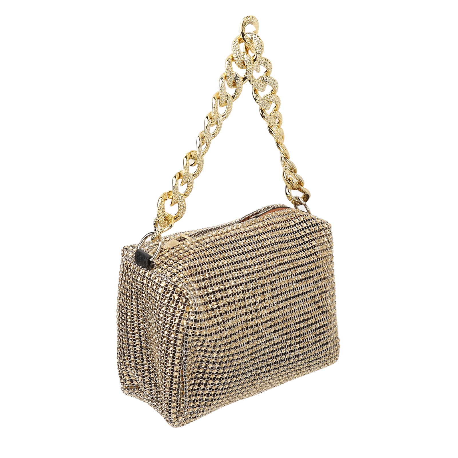 Gold Chain Thick Chain Strap Bag Luxurious Chain Women Handbag Pu