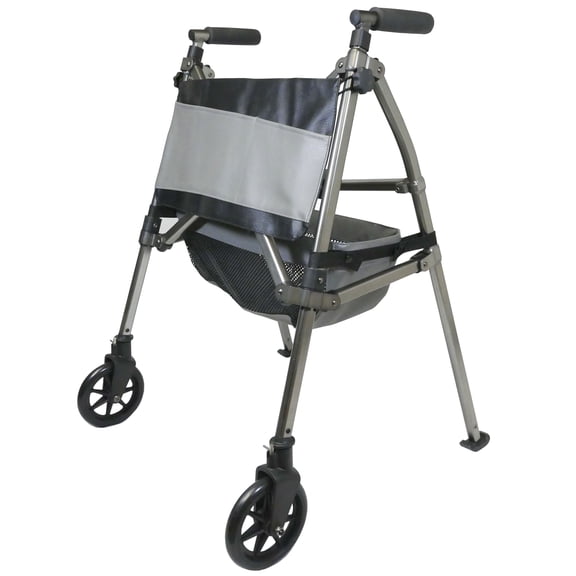 Signature Life Elite Travel Rolling Walker, Lightweight Folding Walker for Seniors and Adults