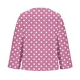 thumbnail image 3 of JUSLIO Button-Up Womens Blouses Polka Dot Relaxed Fit Shirts Tops Fashion Long sleeve V Neck Shirts Tops Pink M, 3 of 5