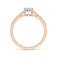 thumbnail image 2 of ANGARA Natural Oval Aquamarine Split Shank Ring with Diamond Accents in 14K Rose Gold for Women (Size-7x5mm) | March Birthstone, Anniversary, Jewelry Gift for Women | Natural Aquamarine Ring, 2 of 11