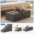 thumbnail image 2 of Dog Stairs Nordjager 4 peldaños para perros y gatos pequeños, color gris, 2 of 6