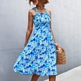 thumbnail image 3 of Vestido con cuello halter,Vestido con volantes florales Vestido de verano estampado para mujer Vestido con volantes florales Verdadera excelencia, 3 of 6