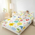 thumbnail image 4 of Manfei Kids Girls Rainbow Full Size Sheets, Cute Flower Floral Bed Sheets, Children Kawaii Sheet Sets, Ultra Soft Home Decor 4pcs, 4 of 7