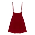 thumbnail image 4 of Minivestido de fiesta con cintura elástica plisada para mujer - Falda con tirantes tipo suspensorio, vestido informal/de negocios de poliéster, 4 of 4