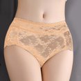 thumbnail image 5 of Clearance Panties for Women Comfortable Women's Fashion Sexy Transparent Middle-waisted Pants Panties Thong Lace Beige L, 5 of 7