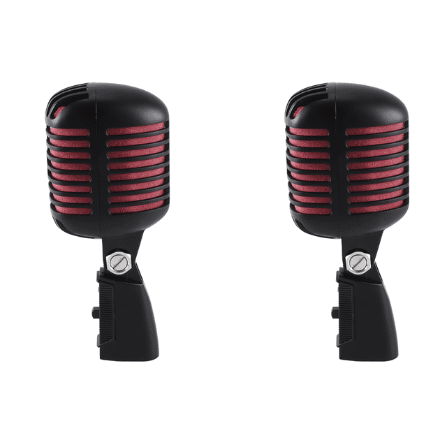 2X Microphone Vocal Rétro Classique Professionnel, Micro Balançoire en Métal, pour Karaoké Performance en Direct