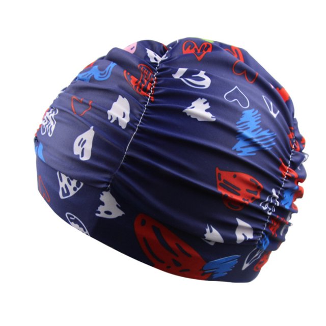 Gorro de baño de gran tamaño para mujer, para cabello largo y corto, para piscina, aguas termales, moda Joker, gorro de baño de tela con protección para los oídos
