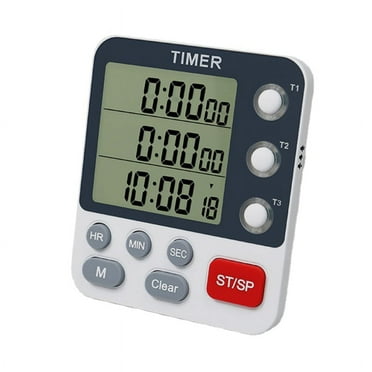 ✪ Digital Kitchen Timer with 3 Channels Big Digits Loud Alarm Magnetic Backing