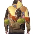 thumbnail image 7 of Xecao Country Farm Morning Rooster Pattern Men's Adult Pullover Hoodie,Hooded Sweatshirt-3X-Large, 7 of 7