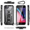 thumbnail image 4 of for iPhone 8/7/6s/6 Case, with 1pc Screen Protector & Stand & Keychain, Shockproof Protection Soft TPU+Hard Back Full-Body Protective Case for iPhone 6/6s/7/8 (4.7") - Black, 4 of 8