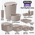 thumbnail image 6 of Superio 1.5 L Mini Ribbed Storage Bin- Plastic Storage Basket (Taupe, 2 Pack), 6 of 6