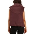 thumbnail image 4 of HAiming Puffer Vest for Women Cropped Sleeveless Lapel Padded Coat Winter Casual Warm Zip up Outerwear with Pockets, 4 of 8