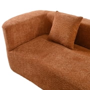 Harper & Bright Designs Modern Curved Floor Sofa Set, Modular Sectional Sponge Couch for Living Room, 2 PC Free Combination No Assembly Foam-Filled Sofa, Orange