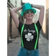 thumbnail image 2 of St Patrick's Day O Snap Clover Graphic Women Black T-Shirt, Female Large, 2 of 4
