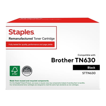 UPC: 0718103262156 | Staples Remanufactured Laser Toner Cartridge Brother TN630 (TN630) Black 2123380