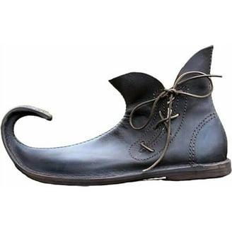 New Rock Embossed Python Black Leather Buckled Shoes-7934-S2