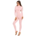thumbnail image 5 of YIZYIF Womens Solid Color Long Jumpsuit Long Sleeve Bodysuit Gym Yoga Sports Jumpsuit Pink S, 5 of 7