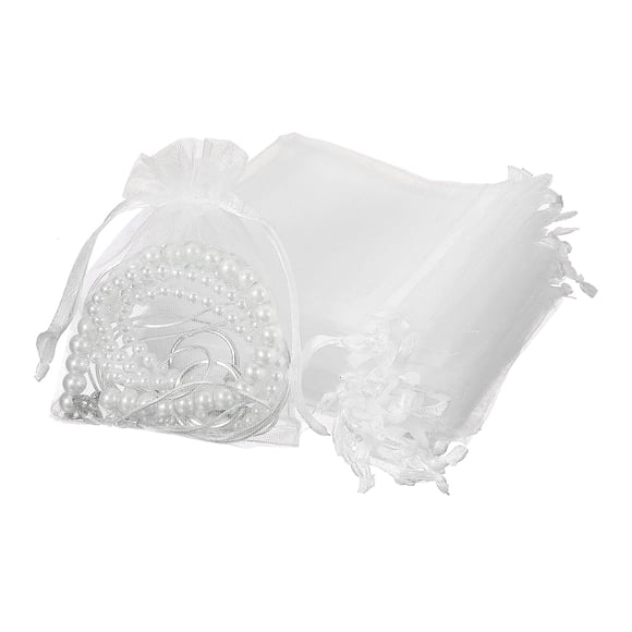 Uxcell 50 Count Organza Gift Bags, Wedding Favor Bag for Party White