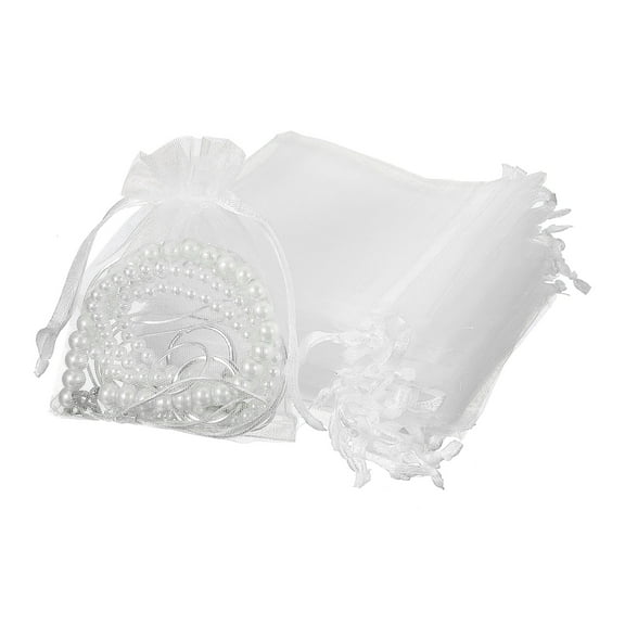 Uxcell 50 Count Organza Gift Bags, Wedding Favor Bag for Party White