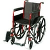 Wheelchair 16" Fixed Arm Swingaway Footrest Burgundy Standard Adult 1/EA