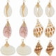 thumbnail image 1 of 36 colgantes de concha, 6 estilos, conchas marinas en espiral, dijes artesanales con alambre de cobre chapado en oro de 18 quilates, dijes de concha natural., 1 of 5