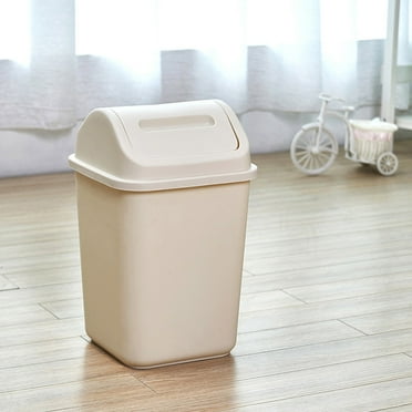 Household Flip,top Odor,blocking Trash Can,10L Large,capacity Plastic Trash Bin with Stylish Design,Convenient Flip Cover,Easy to Clean,Suitable for Kitchen,Bedroom,Office,and Vehicles Beige