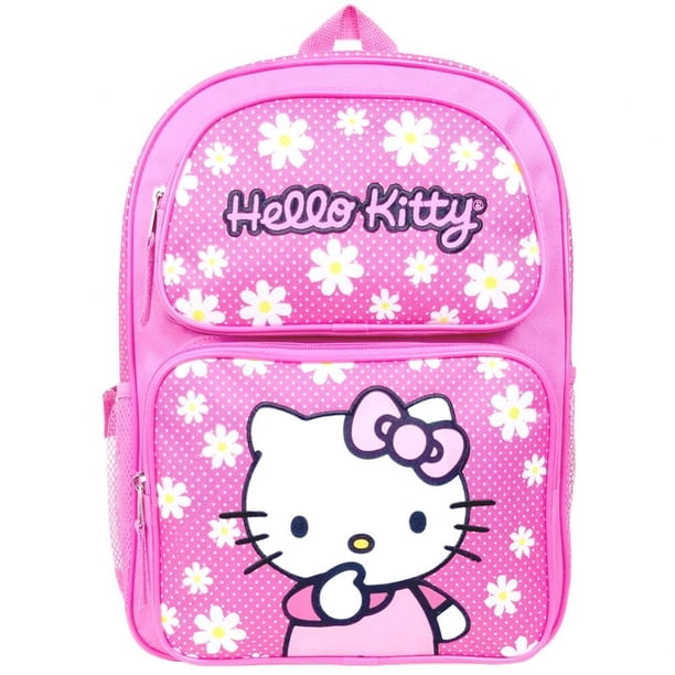 Mochila Hello Kitty con Lunares y Flores para Niños Mayores de 3 Años