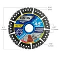 thumbnail image 2 of 5-Pack 4.5" Diamond Multi-Purpose Saw Blades - Heavy Duty Angle Grinder Discs for Cutting Marble/Quartz/Stone/Tile/Metal/Plastic (Black Teeth, 10), 2 of 9
