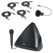 Samson LM8X Lavalier Lav Microphone+Adapters+Case+Portable PA Speaker System+Mic