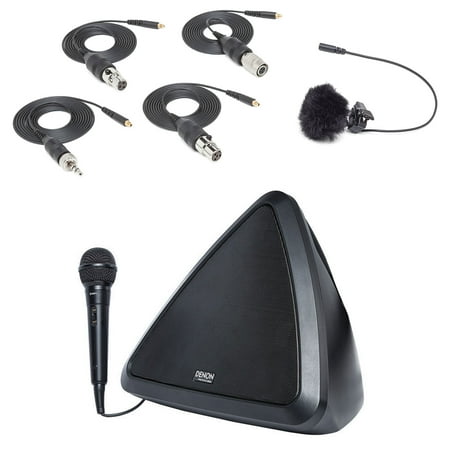 Samson LM8X Lavalier Lav Microphone+Adapters+Case+Portable PA Speaker System+Mic