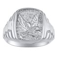 thumbnail image 1 of Mens Diamond Ring Sterling Silver or Yellow Gold Plated Eagle, 1 of 1