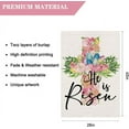 thumbnail image 2 of Spring Easter House Flag 28 x 40 Inch He is Risen Cross Religious With Eggs Flowers Decorative Double Sided Burlap Flag for Farmhouse Yard Holiday Decoration, 2 of 5