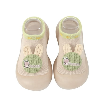 

Colisha Baby Crib Shoe Soft Soles Floor Slippers Rubber Sole Sock Slipper Indoor Breathable First Walker Shoes Prewalker Socks Khaki 6C