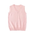 thumbnail image 5 of XRoczxe Kids V‑Neck Knit Vest, Unisex Boys Girls Solid‑Color Sleeveless Sweater Vest, Preppy School Casual Layering Tank Top, 5 of 8