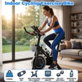 thumbnail image 5 of S-HOME Indoor Exercise Bike with Adjustable Resistance and Monitor, Stable Base, Portable Design for Home Fitness Daily Use, Black+Blue, 5 of 19