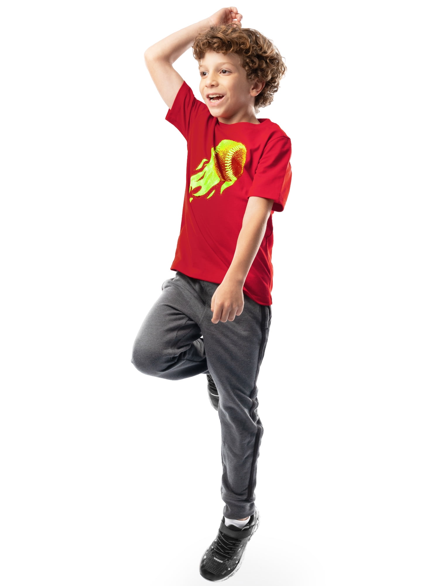 Athletic Works Boys Short Sleeve Graphic T-Shirt, Sizes 4-18 & Husky