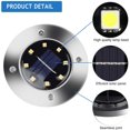thumbnail image 2 of Luz solar al aire libre 8 LED 4 piezas Reflector de jardín Luz solar impermeable IP65 Luz de césped Decoración para jardín Patio Patio Césped (Color cálido), 2 of 5