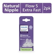 Philips Avent Natural Response Nipples, Extra Fast Flow (Flow 5), 2-Pack, SCY965/02