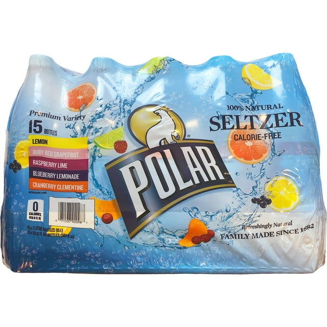 Polar Seltzer Water Variety Pack, 1L , 15 pk.