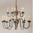 thumbnail image 2 of Irvins Country Tinware Harrison Two Tier Chandelier in Pearwood, 2 of 3
