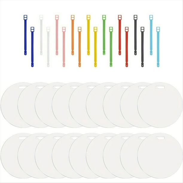 Etiquetas de Equipaje Redondas de Aluminio de Doble Cara para Sublimación, para Portatarjetas de Identificación de Empresa, para Crear Tu Propia Etiqueta.
