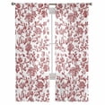 thumbnail image 2 of Red Boho Flower Semi Sheer Curtains 63 Inch Length 2 Panels Set, Vintage Paisley Farmhouse Pattern Sheer Kitchen Curtain Privacy Voile Window Curtain for Living Room Bedroom Rod Pocket Drapes, 2 of 7