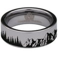 thumbnail image 2 of Trees and Mountain Scenery Tungsten Carbide Ring, 2 of 9